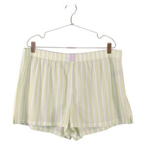 Love By Gap XL Cotton Pajama Shorts Yellow & White Striped Print GREAT CONDITION